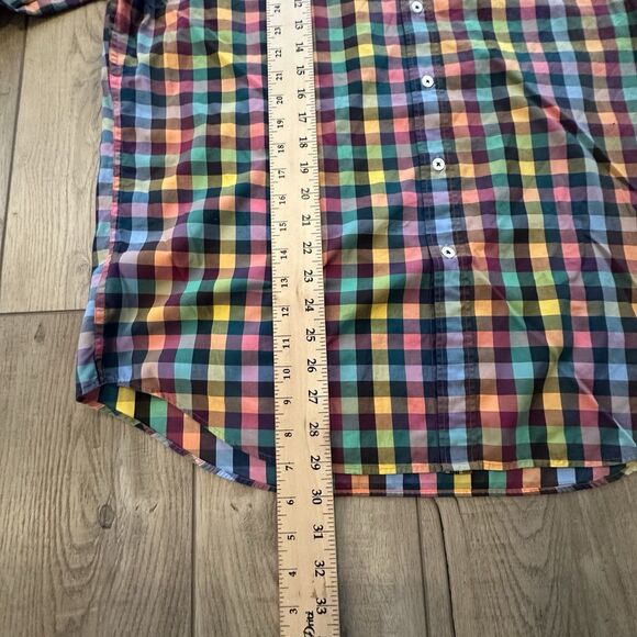 Bugatchi Uomo Shirt Mens Large Plaid Check Flip Cuff Button Down Long Sleeve - Picture 3 of 9